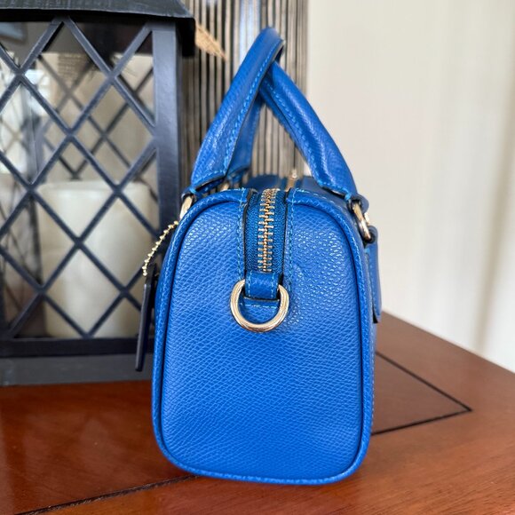 COACH BABY BENNETT SATCHEL CROSSBODY BAG Blue Leather - Picture 7 of 16